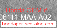 Honda 06111-MAA-A02 genuine part number image