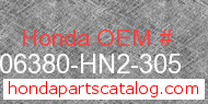Honda 06380-HN2-305 genuine part number image