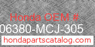 Honda 06380-MCJ-305 genuine part number image