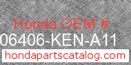 Honda 06406-KEN-A11 genuine part number image
