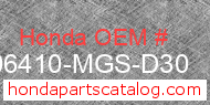 Honda 06410-MGS-D30 genuine part number image
