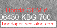 Honda 06430-KBG-700 genuine part number image