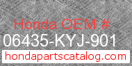 Honda 06435-KYJ-901 genuine part number image