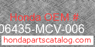 Honda 06435-MCV-006 genuine part number image