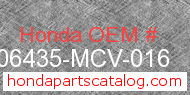 Honda 06435-MCV-016 genuine part number image
