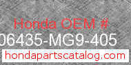 Honda 06435-MG9-405 genuine part number image