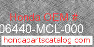 Honda 06440-MCL-000 genuine part number image