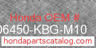 Honda 06450-KBG-M10 genuine part number image