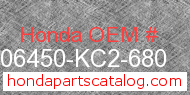 Honda 06450-KC2-680 genuine part number image