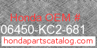 Honda 06450-KC2-681 genuine part number image
