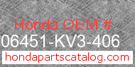 Honda 06451-KV3-406 genuine part number image