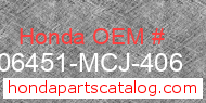 Honda 06451-MCJ-406 genuine part number image