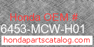 Honda 06453-MCW-H01 genuine part number image