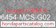 Honda 06454-MCS-G02 genuine part number image