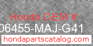 Honda 06455-MAJ-G41 genuine part number image