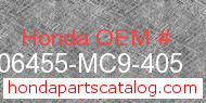 Honda 06455-MC9-405 genuine part number image