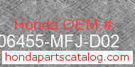 Honda 06455-MFJ-D02 genuine part number image
