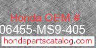 Honda 06455-MS9-405 genuine part number image
