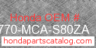 Honda 06770-MCA-S80ZA genuine part number image