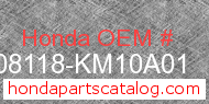 Honda 08118-KM10A01 genuine part number image
