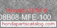 Honda 08B08-MFE-100 genuine part number image
