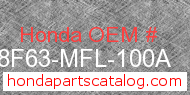 Honda 08F63-MFL-100A genuine part number image