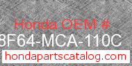 Honda 08F64-MCA-110C genuine part number image