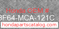 Honda 08F64-MCA-121C genuine part number image