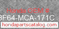 Honda 08F64-MCA-171C genuine part number image