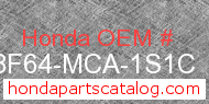 Honda 08F64-MCA-1S1C genuine part number image