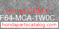 Honda 08F64-MCA-1W0C genuine part number image