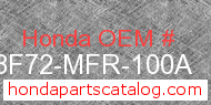 Honda 08F72-MFR-100A genuine part number image
