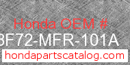 Honda 08F72-MFR-101A genuine part number image