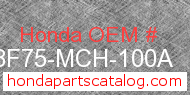 Honda 08F75-MCH-100A genuine part number image