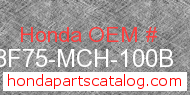 Honda 08F75-MCH-100B genuine part number image