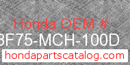 Honda 08F75-MCH-100D genuine part number image