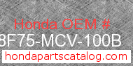 Honda 08F75-MCV-100B genuine part number image