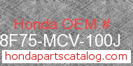 Honda 08F75-MCV-100J genuine part number image