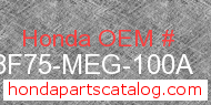 Honda 08F75-MEG-100A genuine part number image