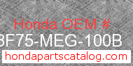 Honda 08F75-MEG-100B genuine part number image