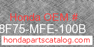 Honda 08F75-MFE-100B genuine part number image