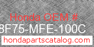 Honda 08F75-MFE-100C genuine part number image