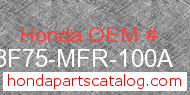 Honda 08F75-MFR-100A genuine part number image
