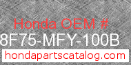 Honda 08F75-MFY-100B genuine part number image
