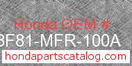 Honda 08F81-MFR-100A genuine part number image