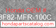 Honda 08F82-MFR-100C genuine part number image