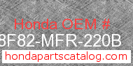 Honda 08F82-MFR-220B genuine part number image