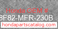 Honda 08F82-MFR-230B genuine part number image