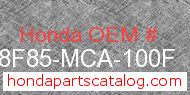 Honda 08F85-MCA-100F genuine part number image