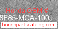 Honda 08F85-MCA-100J genuine part number image